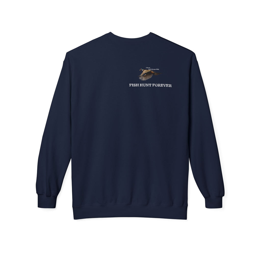 Unisex Fish Hunt Forever Crewneck Sweatshirt, Fishing Apparel, Outdoor Lifestyle, Gift for Fishermen, Casual Wear