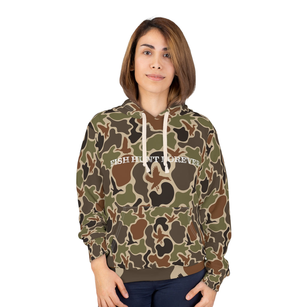 Old School Duck Camouflage Hoodie with Inspiring Fish Hunt Forever Design for Outdoor Enthusiasts, Perfect Gift for Adventurers, Hunting Season [...]
