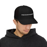 Fisherman Snapback Cap - Fish Hunt Forever Hat, Outdoor Gear, Fishing Gift, Camping Apparel, Trucker Style