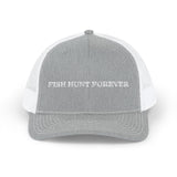 Fisherman Snapback Cap - Fish Hunt Forever Hat, Outdoor Gear, Fishing Gift, Camping Apparel, Trucker Style