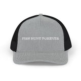 Fisherman Snapback Cap - Fish Hunt Forever Hat, Outdoor Gear, Fishing Gift, Camping Apparel, Trucker Style