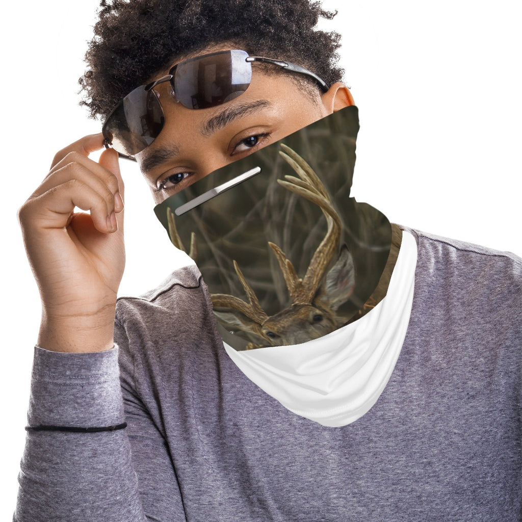 Whitetail Buck - 184. Printed Snood Scarf/Bandana For Adults/ Mask