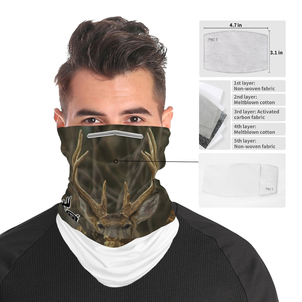 Whitetail Buck - 184. Printed Snood Scarf/Bandana For Adults/ Mask